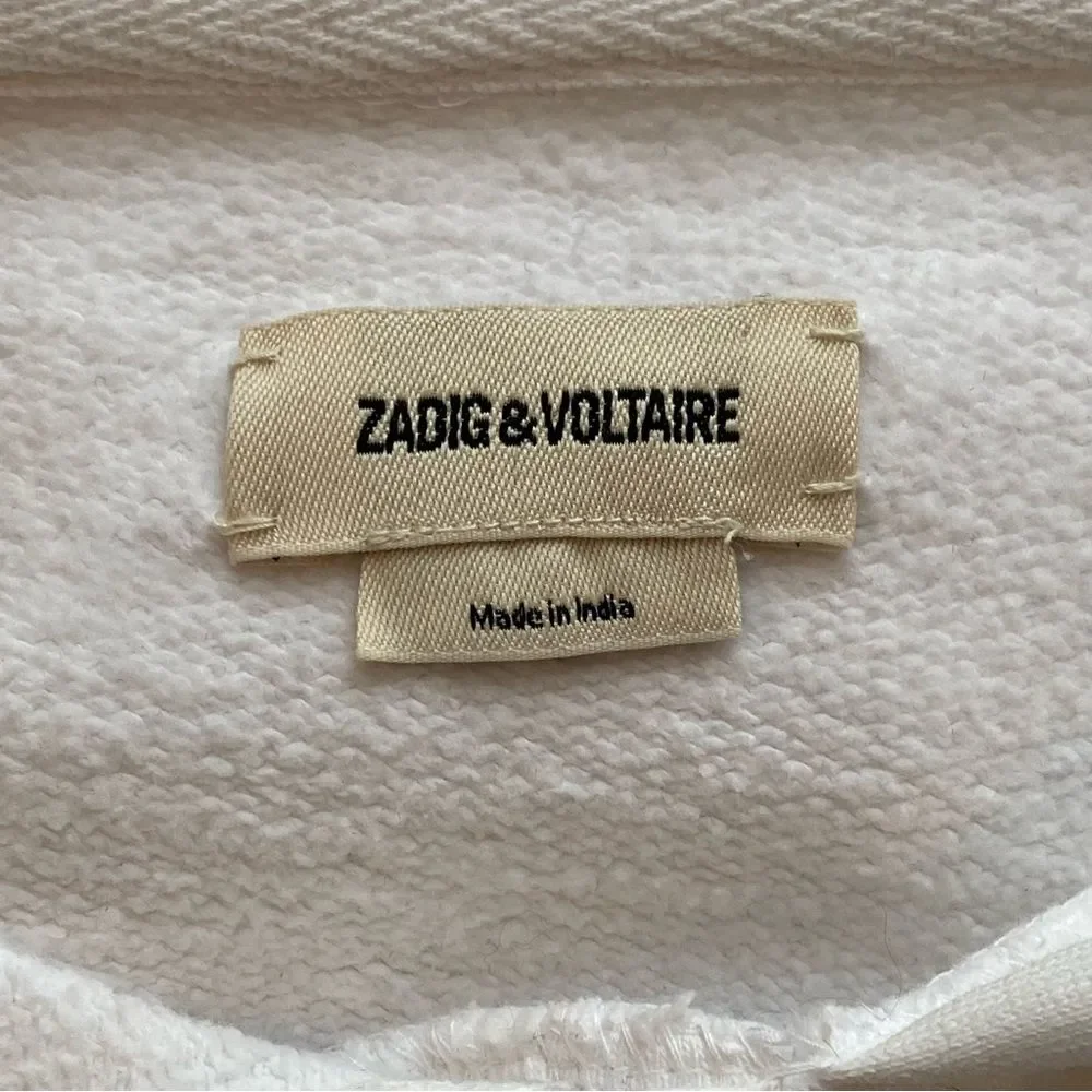 Zadig & Voltaire White Clipper Camo Skull Metallic Embroidery Hoodie Size Medium